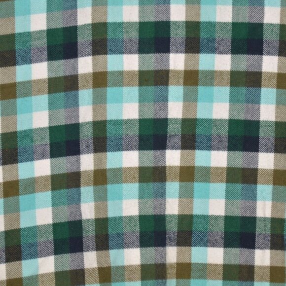 One 24 Rags Womens Green Plaid Flannel Shirt Frayed Trim Button Up Size XXL Fall - Picture 9 of 11